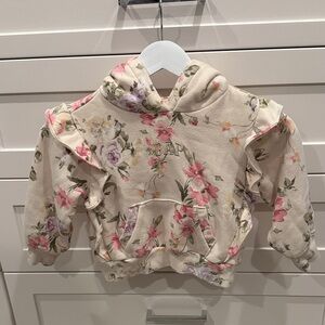 GAP X LoveShackFancy Kids Floral Hoodie - Cream and Pink